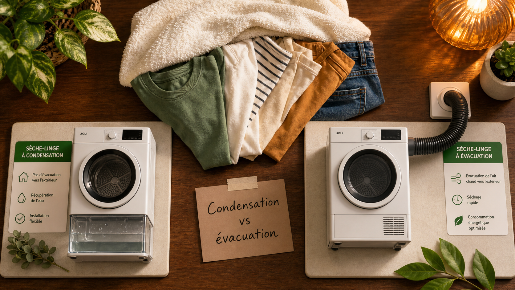 Différence sèche linge condensation ou évacuation, installation et usage