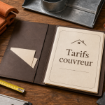 Tarif couvreur : devis, mètre et niveau sur chantier