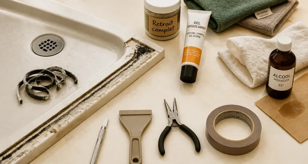 Comment enlever silicone : retrait joint sans rayer sur receveur acrylique