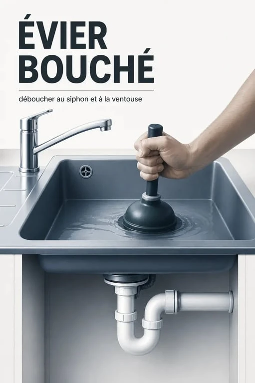 Comment déboucher un évier sans produit avec une ventouse et le siphon illustrés