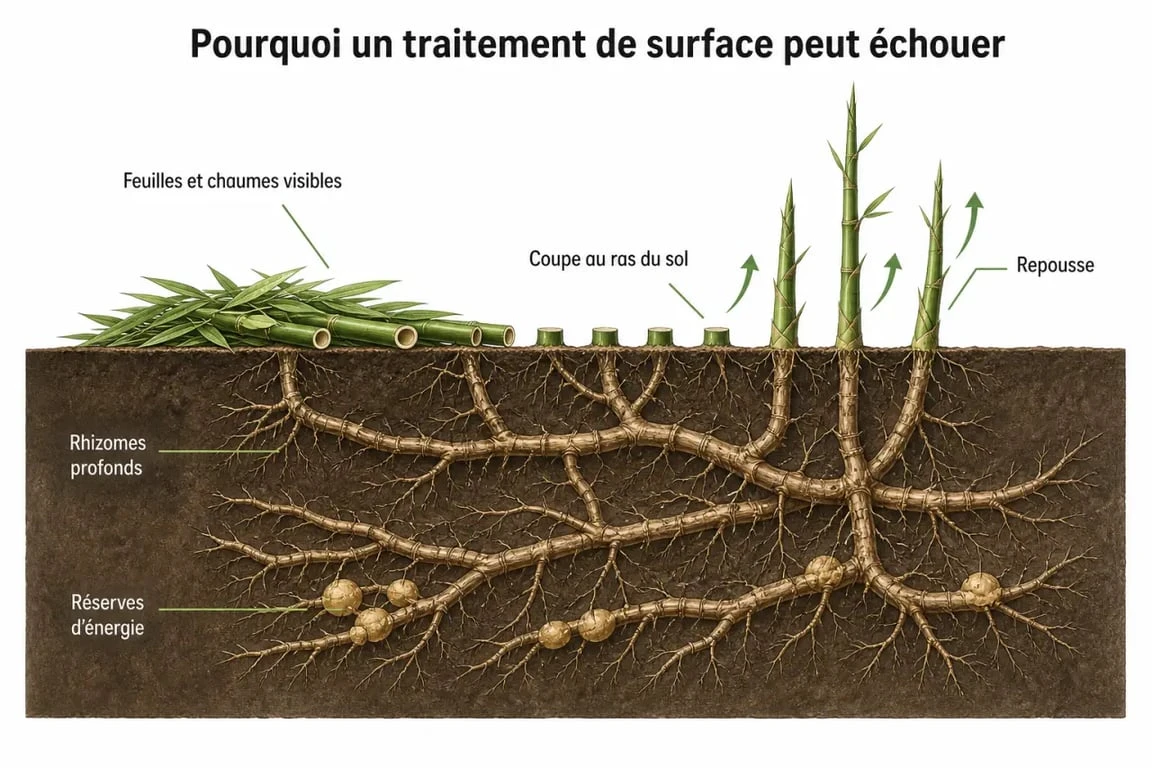 Produit pour tuer des bambous : compréhension des rhizomes et des repousses