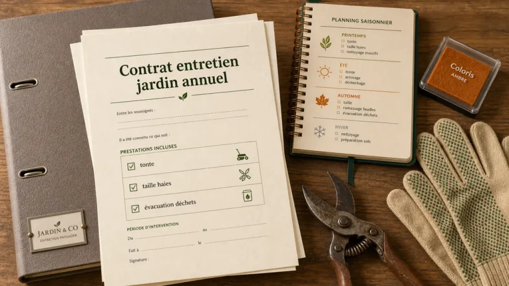 Contrat d&rsquo;entretien de jardin annuel : 4 clauses indispensables pour sécuriser vos prestations