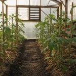Potager serre : microclimat d’erreurs, jeunes plants de tomates en serre
