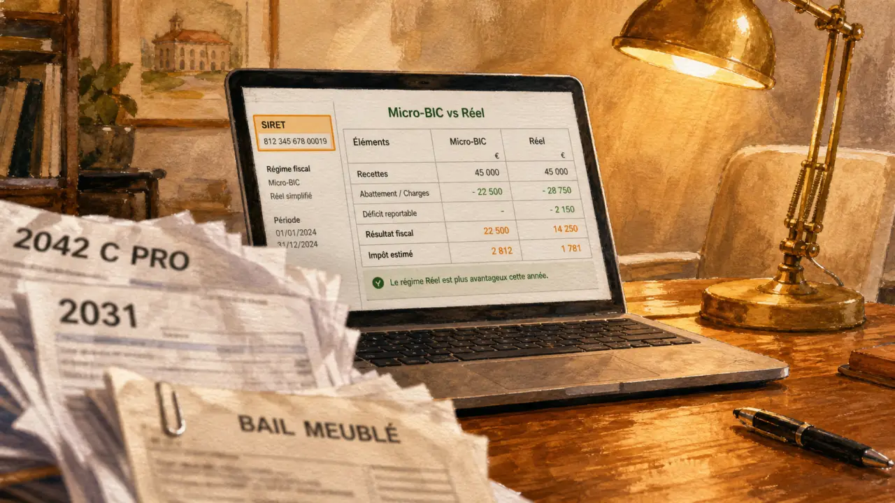Déclaration LMNP : SIRET obligatoire, Micro-BIC ou régime réel, erreurs à éviter