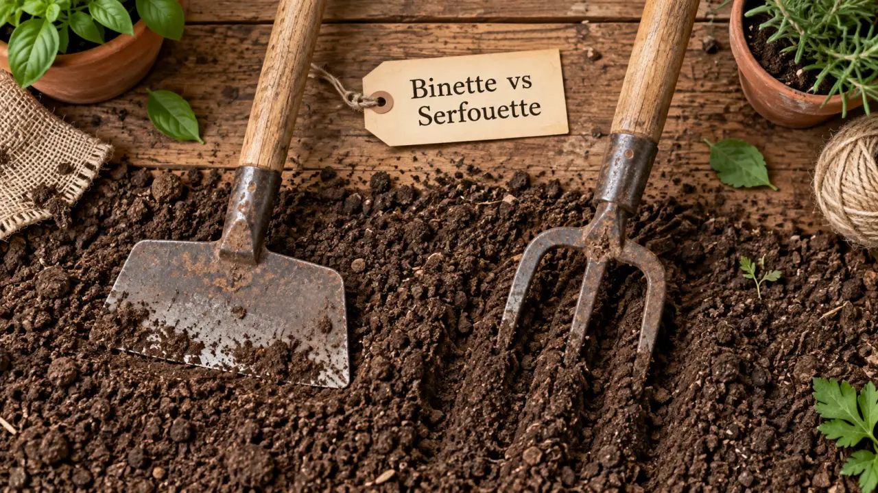 Serfouette ou binette : lame et fourche pour planter
